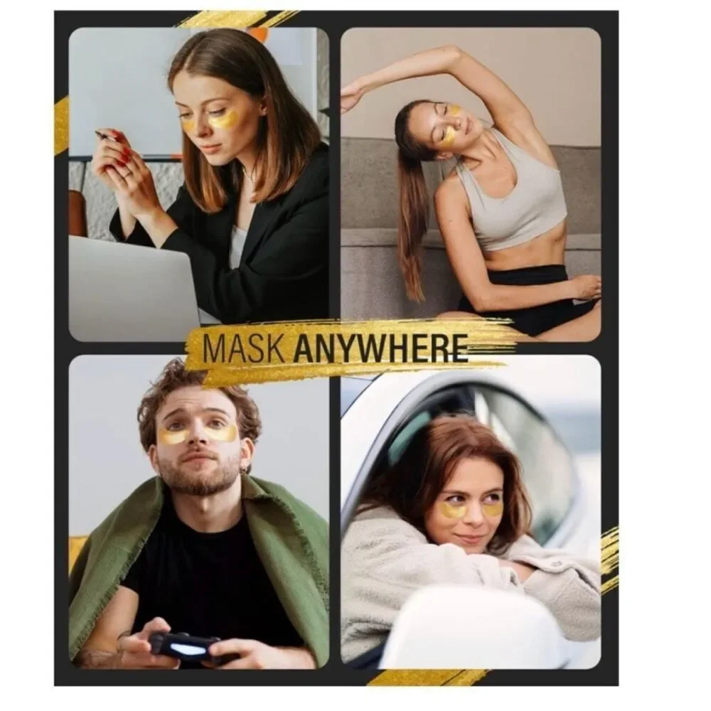 24k Gold Under Eye Patches (25 Pairs), eye mask, Collagen Skin Care Products New